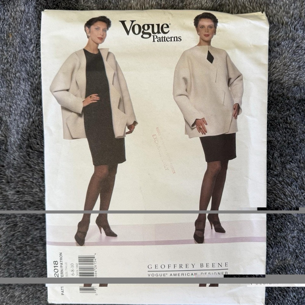 Geoffrey Beene Vogue American Designer Pattern#2018 Dress Jacket 6-8-10 UNCUT/FF